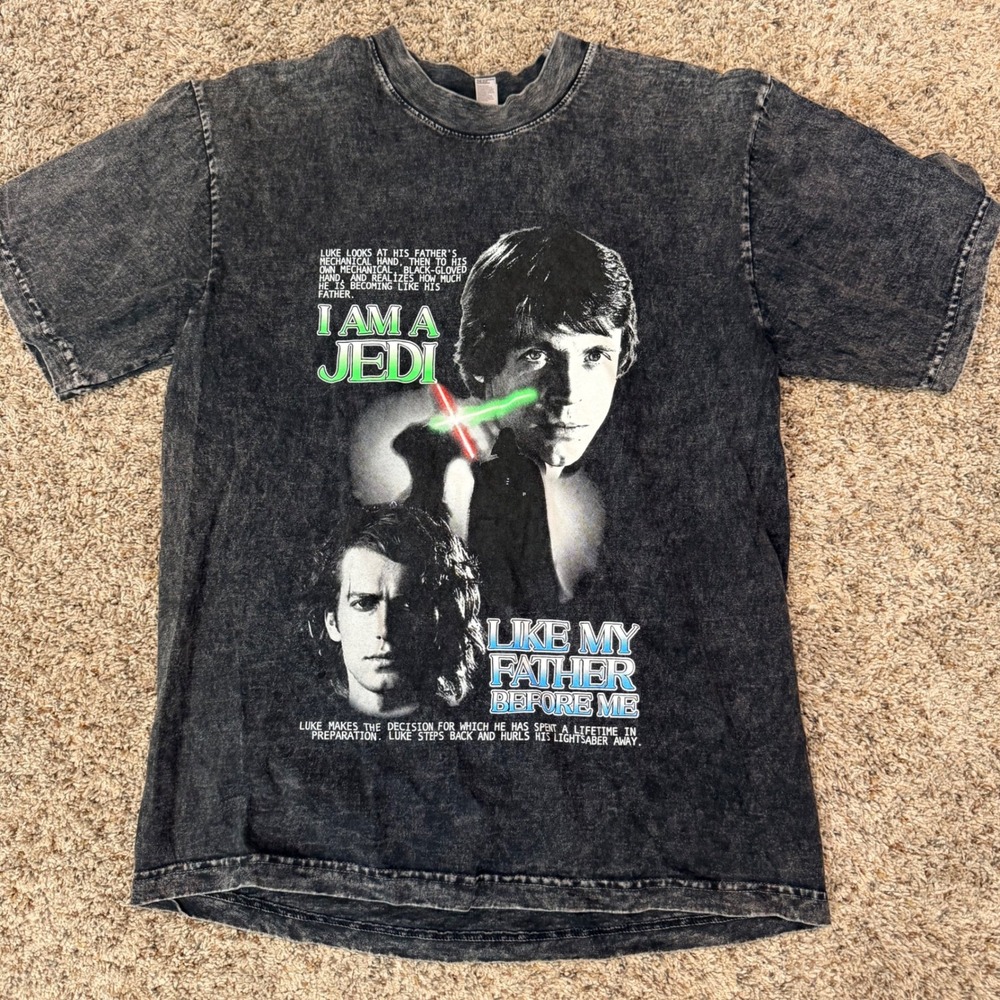 Los Angeles Apparel Star Wars Luke Anakin Skywalker Graphic T-Shirt Black Small